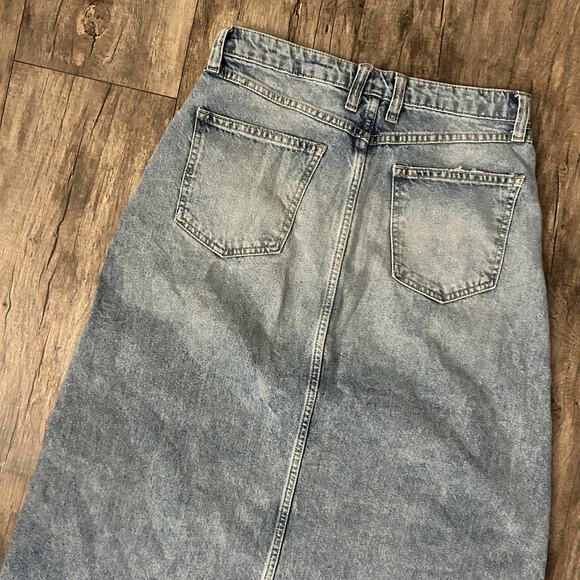 Free People We The Free Come As You Are Denim Maxi Skirt Size 6 Medium Indigo - Picture 12 of 12